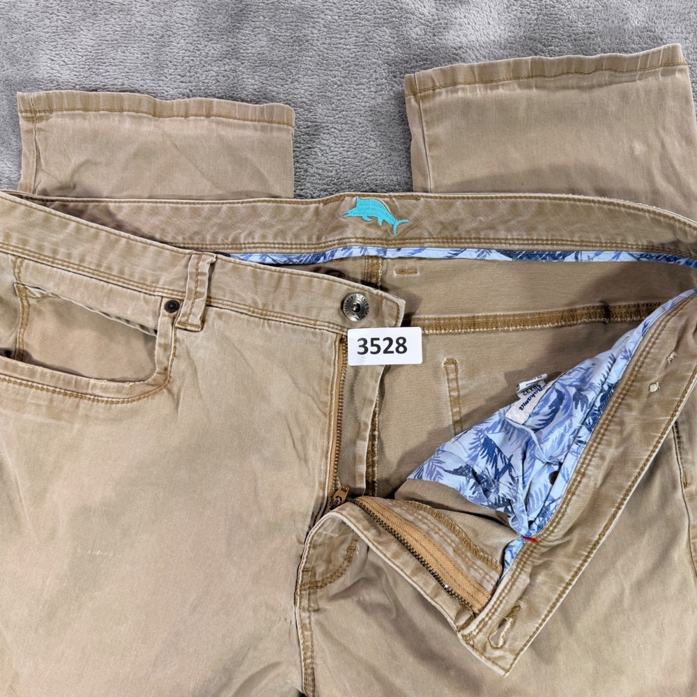 Tommy Bahama Pants Mens 40x32 Khaki Tan Boracay 5-Pocket Chino Straight Leg